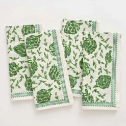 Dancing Artichokes Green Napkin | Set Of 4
