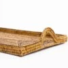 Woven Rattan Tray With Rainbow Handle