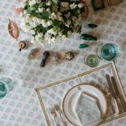 India Hicks Home Carnation Seafoam Tablecloth -Household Items Series 0004 IndiaHicks S23 CarnationsSeafoam brittangoetz 12.jpgcopy2 725458