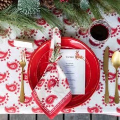 Red Paisley Napkins | Set Of 4 -Household Items Series 0011 RedPaisley 2551 907522