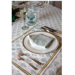 India Hicks Home Carnation Seafoam Napkin | Set Of 4 -Household Items Series 0015 IndiaHicks S23 CarnationsSeafoam brittangoetz 9590 908000