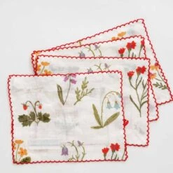 Botanical Garden Linen Cocktail Napkin | Set Of 4 -Household Items Series 0023 BouquetGardenCocktail 8297 136162