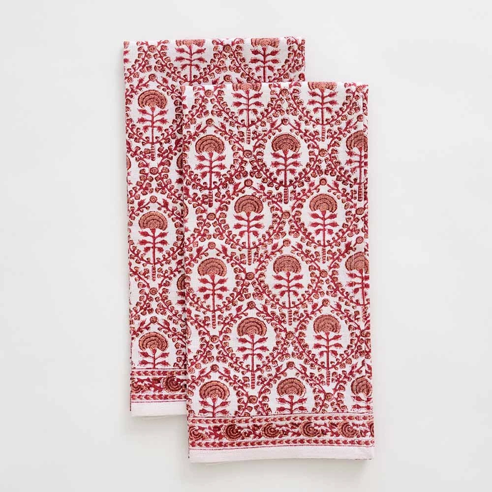 Caroline Red Tea Towels 3 Caroline Red Tea Towels