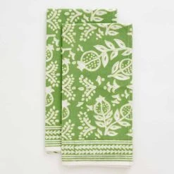 Pomegranate Green Tea Towels