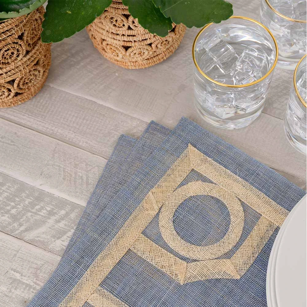 Blue Baldwin Rice Paper Placemat | Set Of 4 6 Blue Baldwin Rice Paper Placemat | Set Of 4 - Image 4