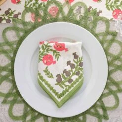 Pom Bells Fern & Poppy Napkin | Set Of 4 -Household Items Series 322B 0006 PomBellsFernandPoppy 6695 jpg 451430