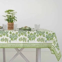 Pom Bells Green Tablecloth