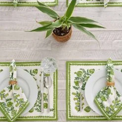 Pom Bells Green Placemat | Set Of 4 -Household Items Series 322 0003 PomBellsGreen 6010 jpg 537908