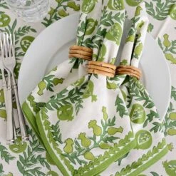 Pom Bells Green Napkin | Set Of 4 10 Pom Bells Green Napkin | Set Of 4 -Household Items Series 322 0014 PomBellsGreen 6102 jpg 226640