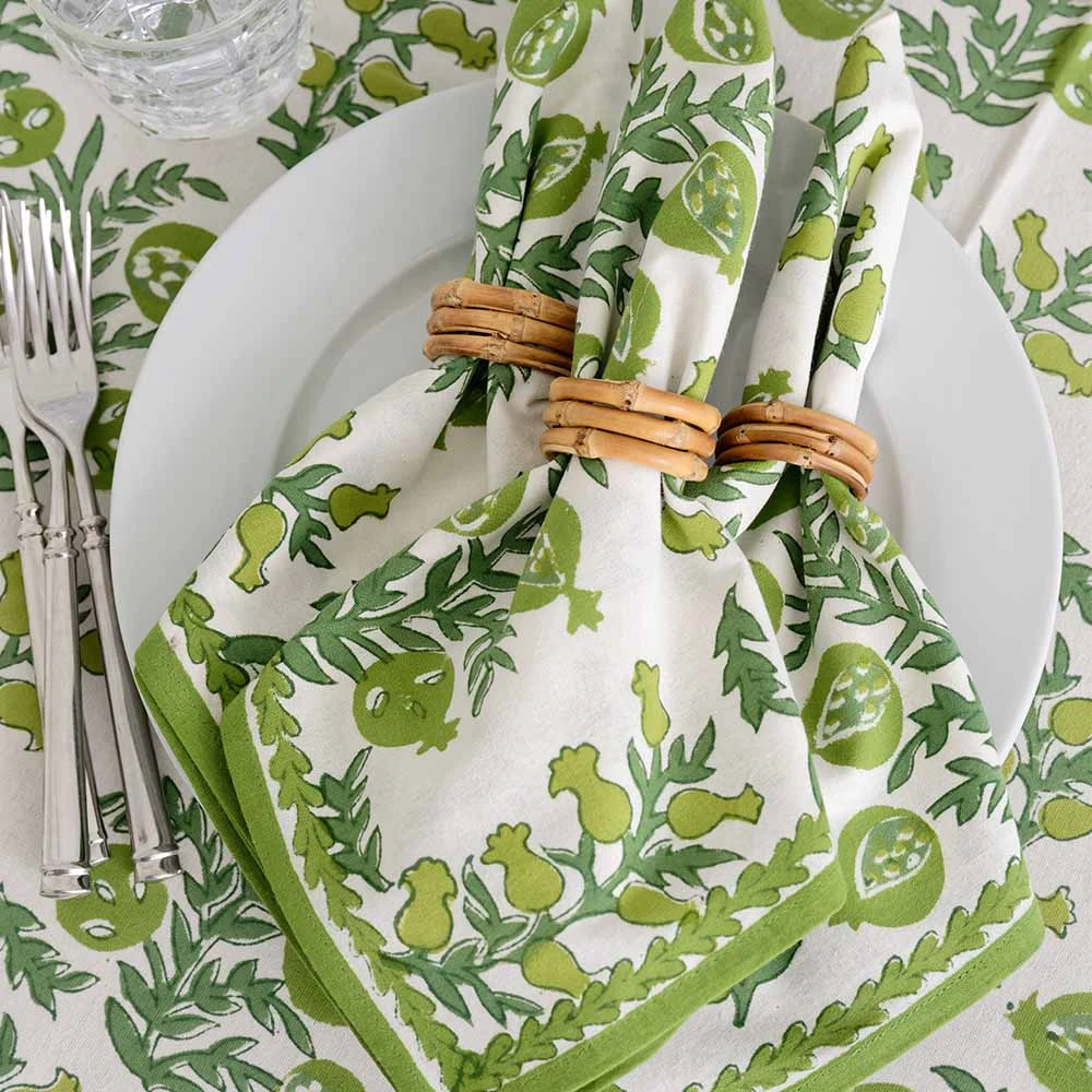 Pom Bells Green Napkin | Set Of 4 5 Pom Bells Green Napkin | Set Of 4 - Image 3