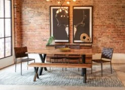 Elliston 80" Live Edge Sheesham Wood And Iron Dining Table -Household Items Series 359A0390 1