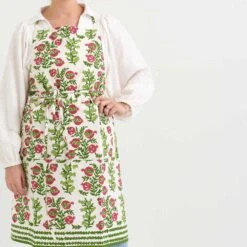 Pom Bells Basil & Magenta Apron