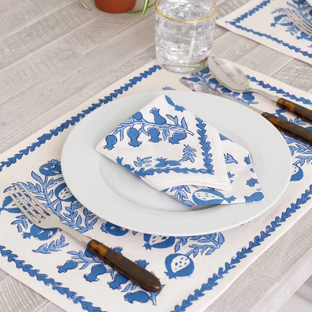 Pom Bells Wedgewood Placemat | Set Of 4 4 Pom Bells Wedgewood Placemat | Set Of 4 - Image 2