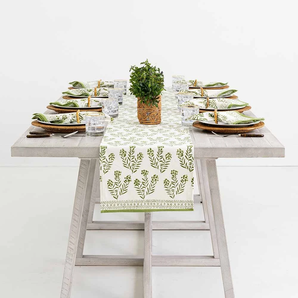 Phlox Green Table Runner 3 Phlox Green Table Runner