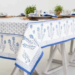 Phlox Blue Tablecloth