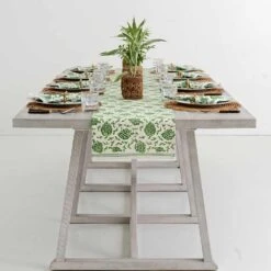 Dancing Artichokes Green Table Runner