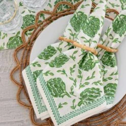 Dancing Artichokes Green Napkin | Set Of 4 -Household Items Series Artichoke Green 5511 356047