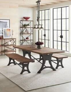 Blayne Rustic Farmhouse Live-Edge Dining Table -Household Items Series Blayne ZWBA702 ZWBADR80R FOF BS34RWAZ FOF BS56RWAZ Element ZWLMCL14GBG glam