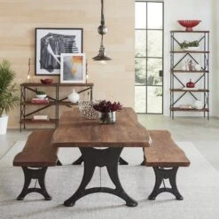 Blayne Rustic Farmhouse Live-Edge Dining Table -Household Items Series Blayne ZWBA702 ZWBADR80R FOF BS34RWAZ FOF BS56RWAZ Element ZWLMCL14GBG glam2