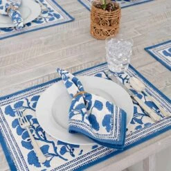 Ginkgo Blue Placemat | Set Of 4 13 Ginkgo Blue Placemat | Set Of 4 -Household Items Series Blue Ginkgo 5818 436236