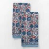 Bohemian Floral Blues & Paprika Tea Towels
