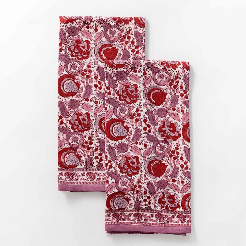 Bohemian Floral Lavender & Rose Tea Towels