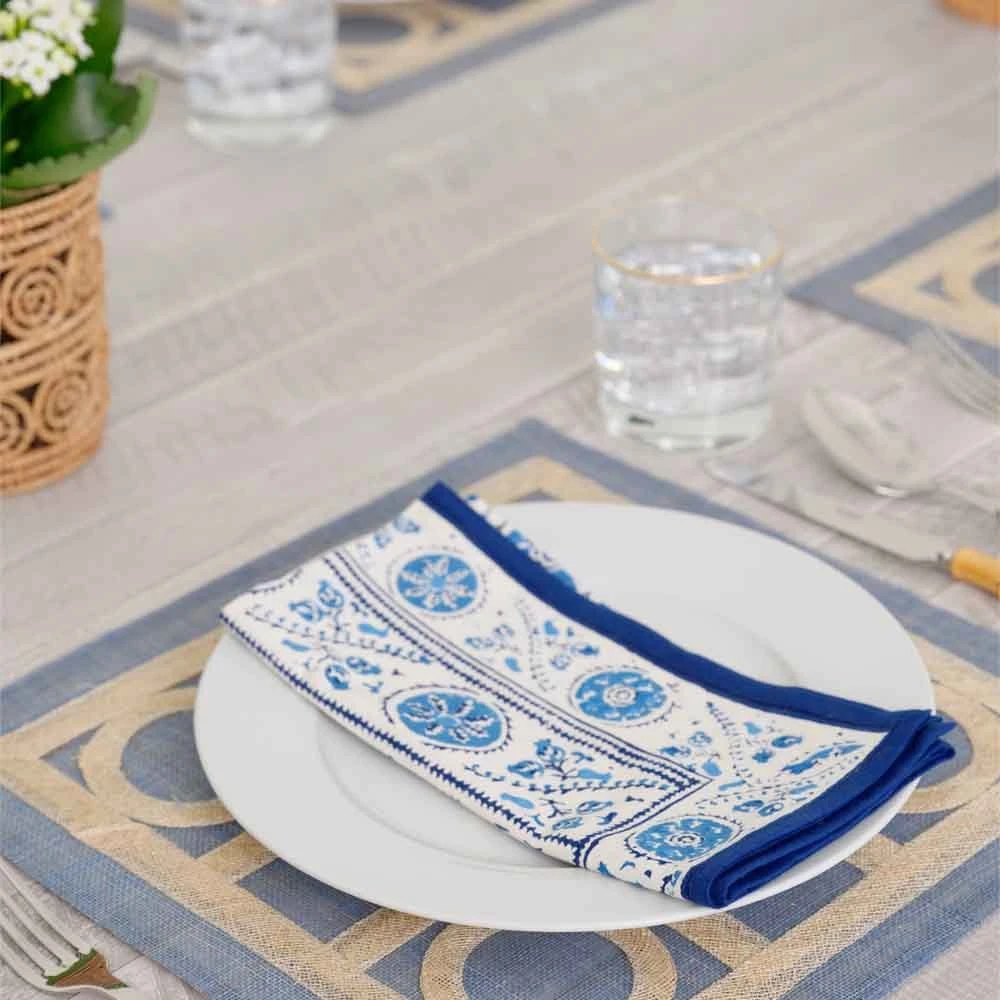 Blue Baldwin Rice Paper Placemat | Set Of 4 5 Blue Baldwin Rice Paper Placemat | Set Of 4 - Image 3