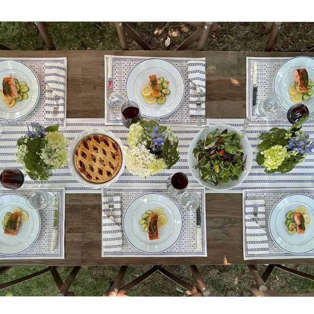 India Hicks Home Sea Ferns & Domino Midnight Placemat | Set Of 4 4 India Hicks Home Sea Ferns & Domino Midnight Placemat | Set Of 4 - Image 2