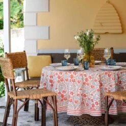 Cactus Flower Ivory Tablecloth