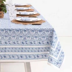 Caroline Blue Tablecloth