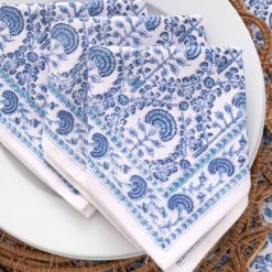 Caroline Blue Napkin | Set Of 4 -Household Items Series CarolineBlue 0020 CarolineBlueDSC 1096