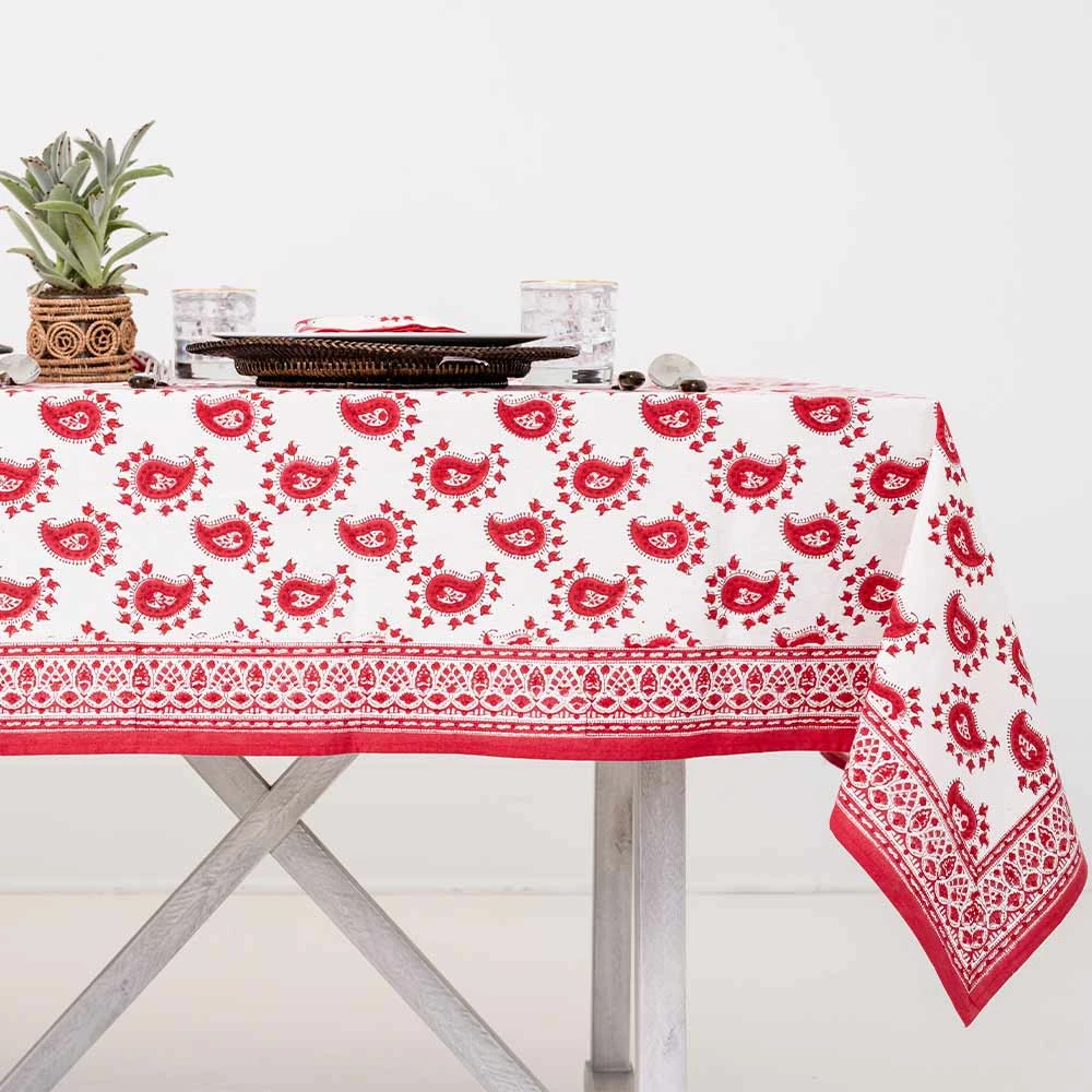 Red Paisley Tablecloth 3 Red Paisley Tablecloth