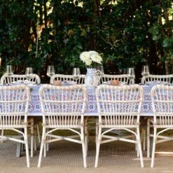 Dove & Cypress Blue & Persimmon Tablecloth -Household Items Series DSC 3523 505937