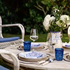 Dove & Cypress Blue & Persimmon Napkin | Set Of 4 -Household Items Series DSC 4023 772985