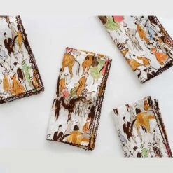 Paddock Scene Linen Napkin | Set Of 4