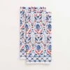 Dove & Cypress Blue & Persimmon Tea Towels
