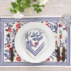 Emma Red & Blue Napkin | Set Of 4 -Household Items Series EmmaRed BlueDSC0806 788032