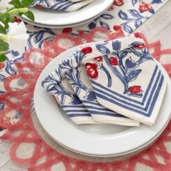 Emma Red & Blue Napkin | Set Of 4 -Household Items Series EmmaRed BlueDSC0863 533807