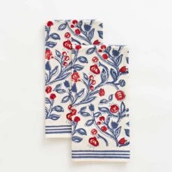 Emma Red & Blue Tea Towels