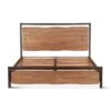 Glenwood Industrial Modern Live Edge Bed - Smoked Acacia Finish