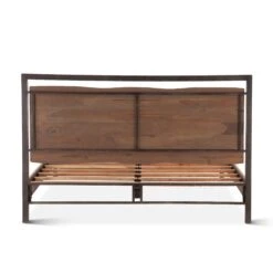 Glenwood Industrial Modern Live Edge Bed - Smoked Acacia Finish -Household Items Series FAS PBKSA bk1