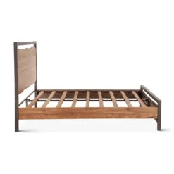 Glenwood Industrial Modern Live Edge Bed - Smoked Acacia Finish -Household Items Series FAS PBKSA sd1
