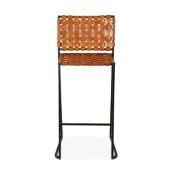 San Antonio Cognac Leather And Iron Bar Chair -Household Items Series FAU BC19BR