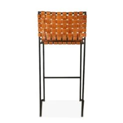 San Antonio Cognac Leather And Iron Bar Chair -Household Items Series FAU BC19BR bk1