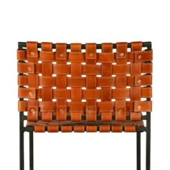 San Antonio Cognac Leather And Iron Bar Chair -Household Items Series FAU BC19BR dt2