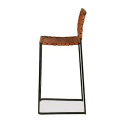 San Antonio Cognac Leather And Iron Bar Chair -Household Items Series FAU BC19BR sd1