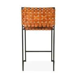 San Antonio Cognac Leather And Iron Counter Chair -Household Items Series FAU CC19BR bk1
