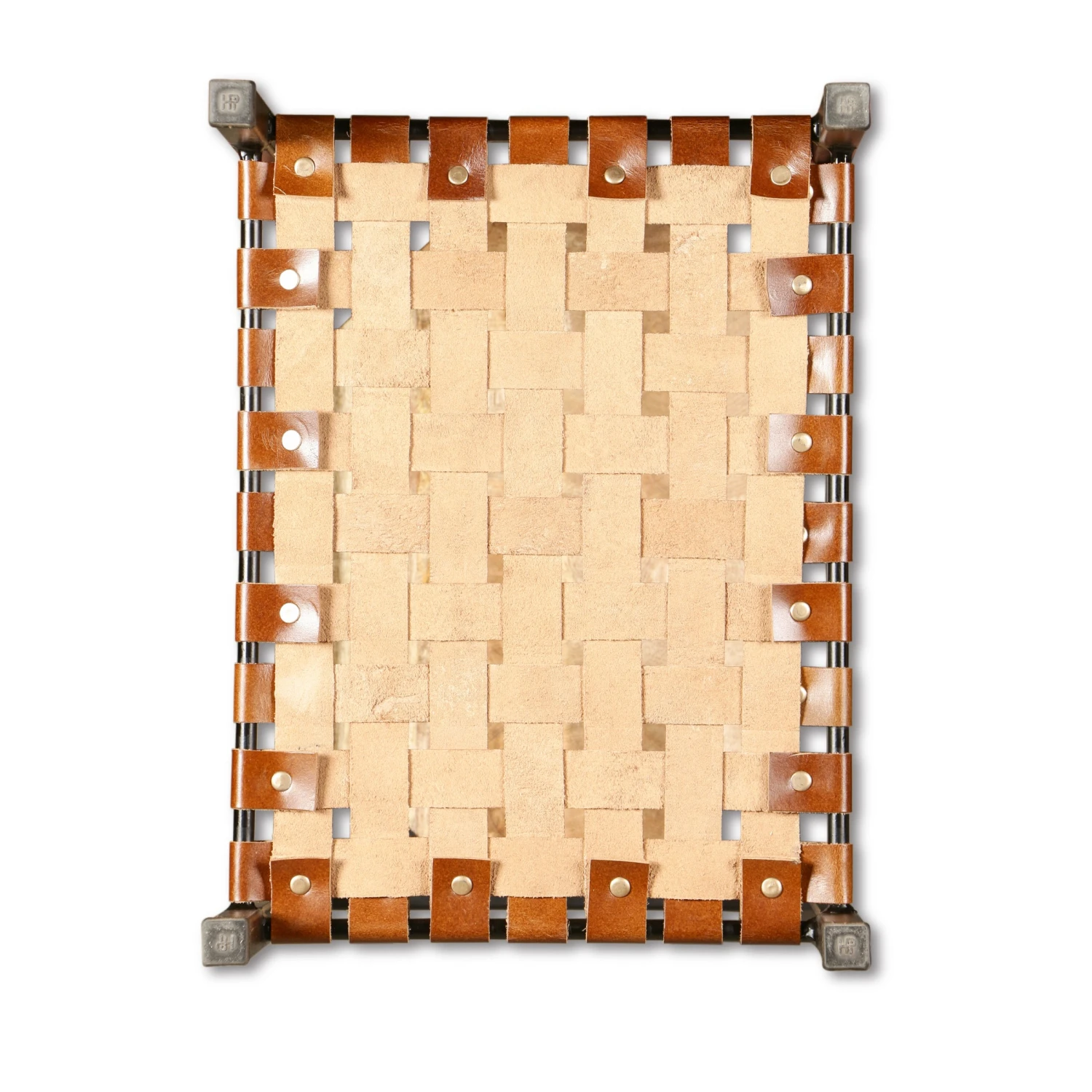 San Antonio 12" Mango Wood, Iron, And Cognac Leather Side Table 6 San Antonio 12" Mango Wood, Iron, And Cognac Leather Side Table - Image 4