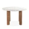 Madrid Marble Round Dining Table With Reclaimed Teak Legs -Household Items Series FBC RD54WMTL sd1