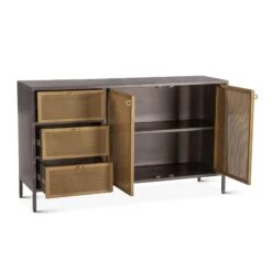 Cleveland 55" Industrial Gunmetal And Brass Sideboard -Household Items Series FBN SB55GMBR dt1